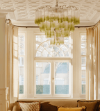 Chiara Chandelier — Pink Murano-Style Glass Ceiling Light for Dining Room