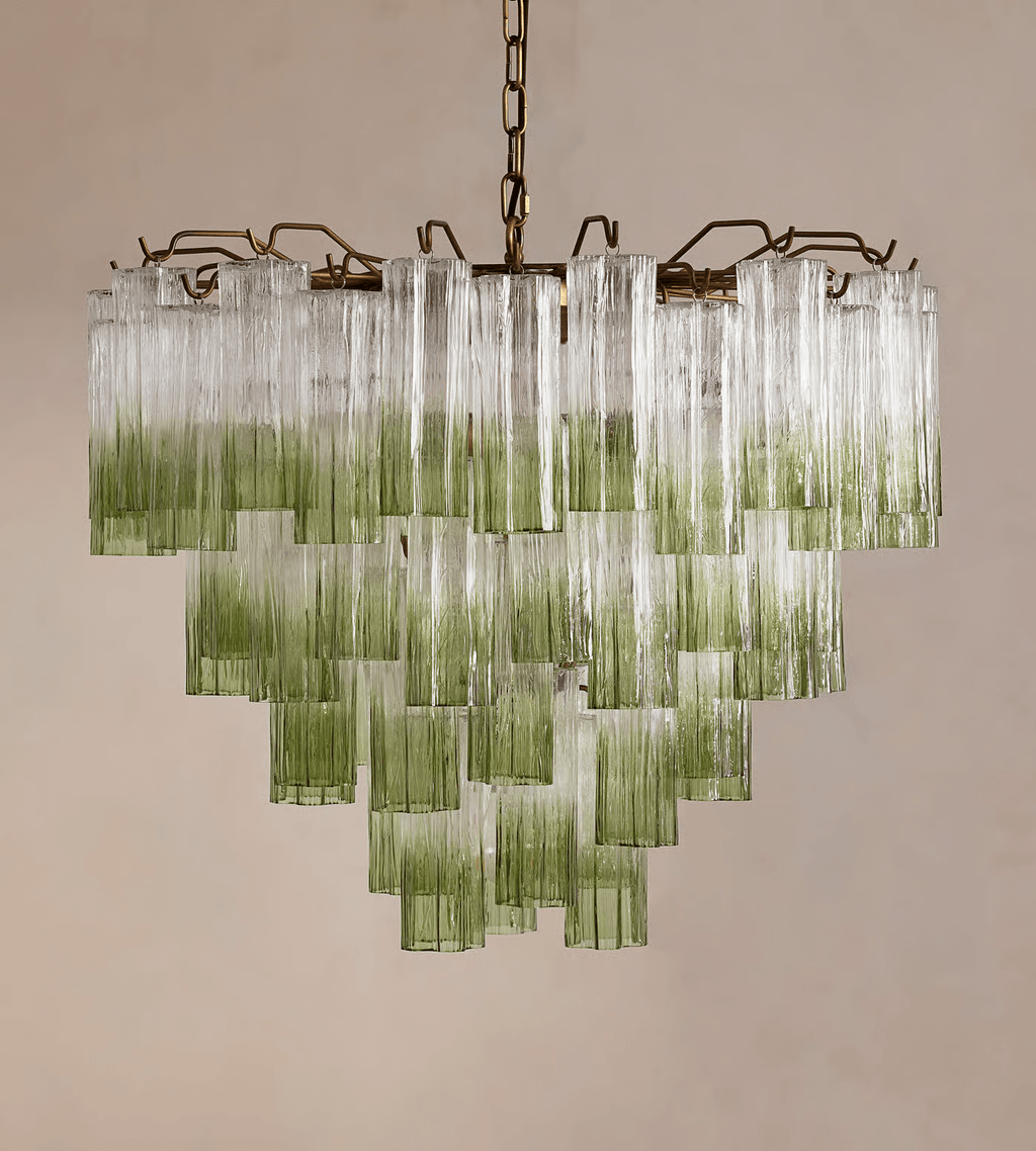 Chiara Chandelier — Pink Murano-Style Glass Ceiling Light for Dining Room