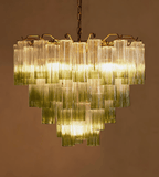 Chiara Chandelier — Pink Murano-Style Glass Ceiling Light for Dining Room