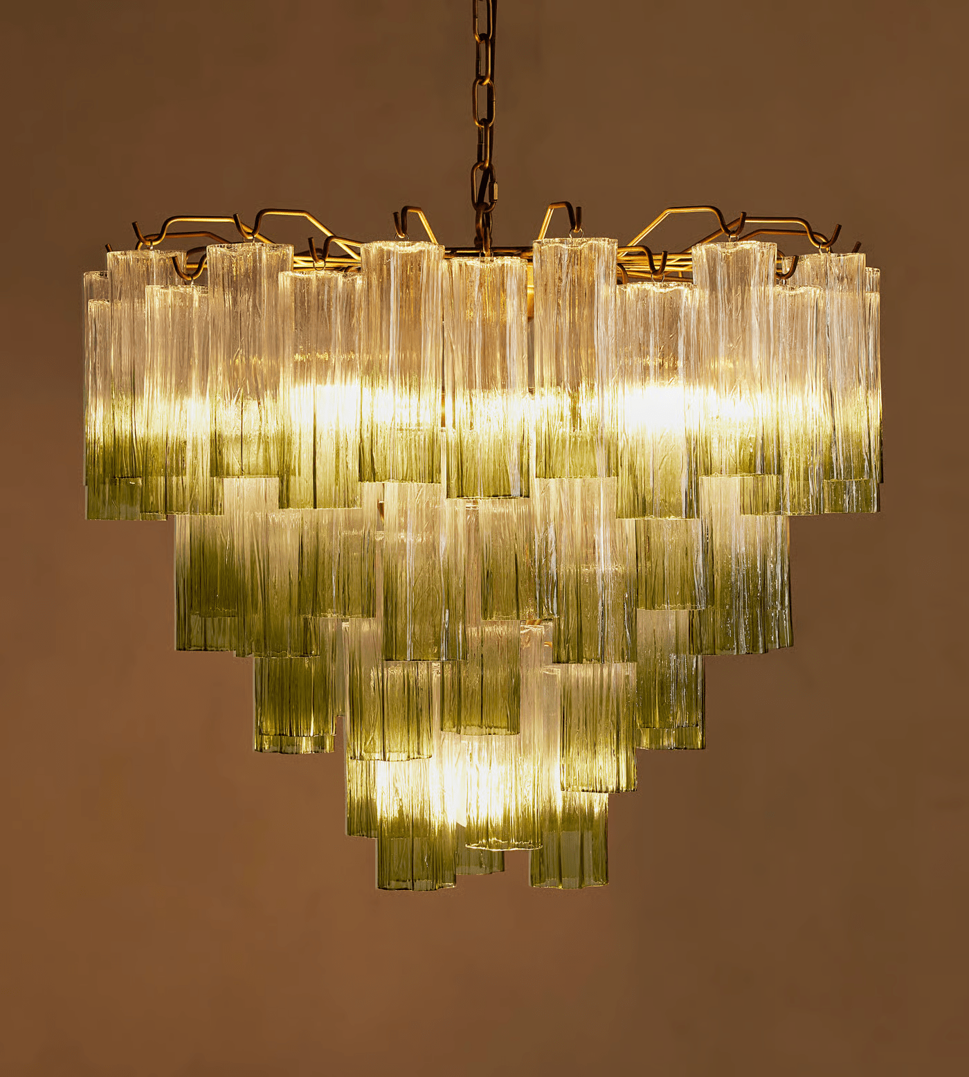 Chiara Chandelier — Pink Murano-Style Glass Ceiling Light for Dining Room
