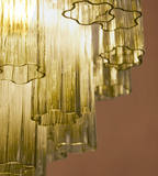 Chiara Chandelier — Pink Murano-Style Glass Ceiling Light for Dining Room