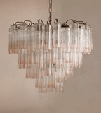 Chiara Chandelier — Pink Murano-Style Glass Ceiling Light for Dining Room