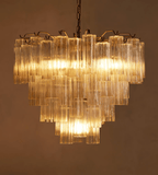Chiara Chandelier — Pink Murano-Style Glass Ceiling Light for Dining Room