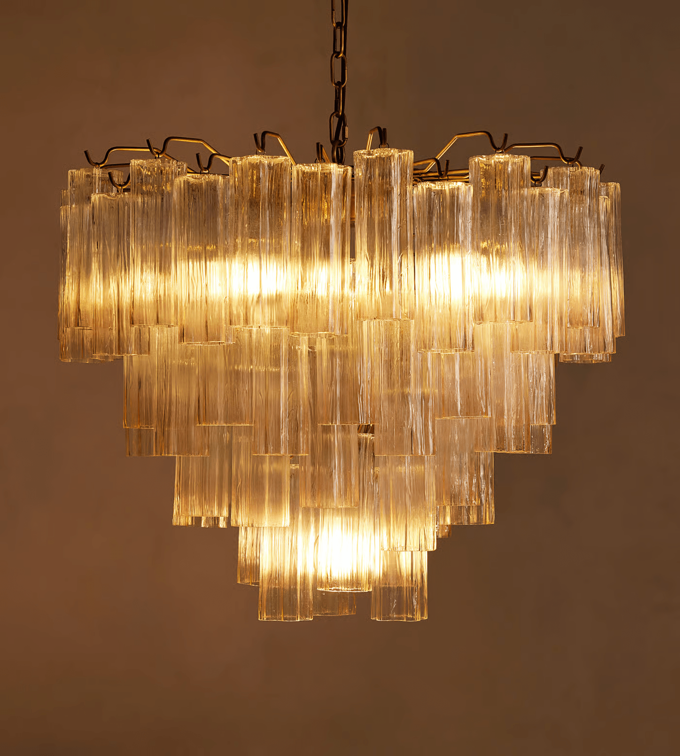 Chiara Chandelier — Pink Murano-Style Glass Ceiling Light for Dining Room