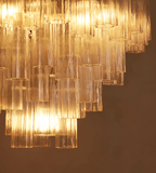 Chiara Chandelier — Pink Murano-Style Glass Ceiling Light for Dining Room