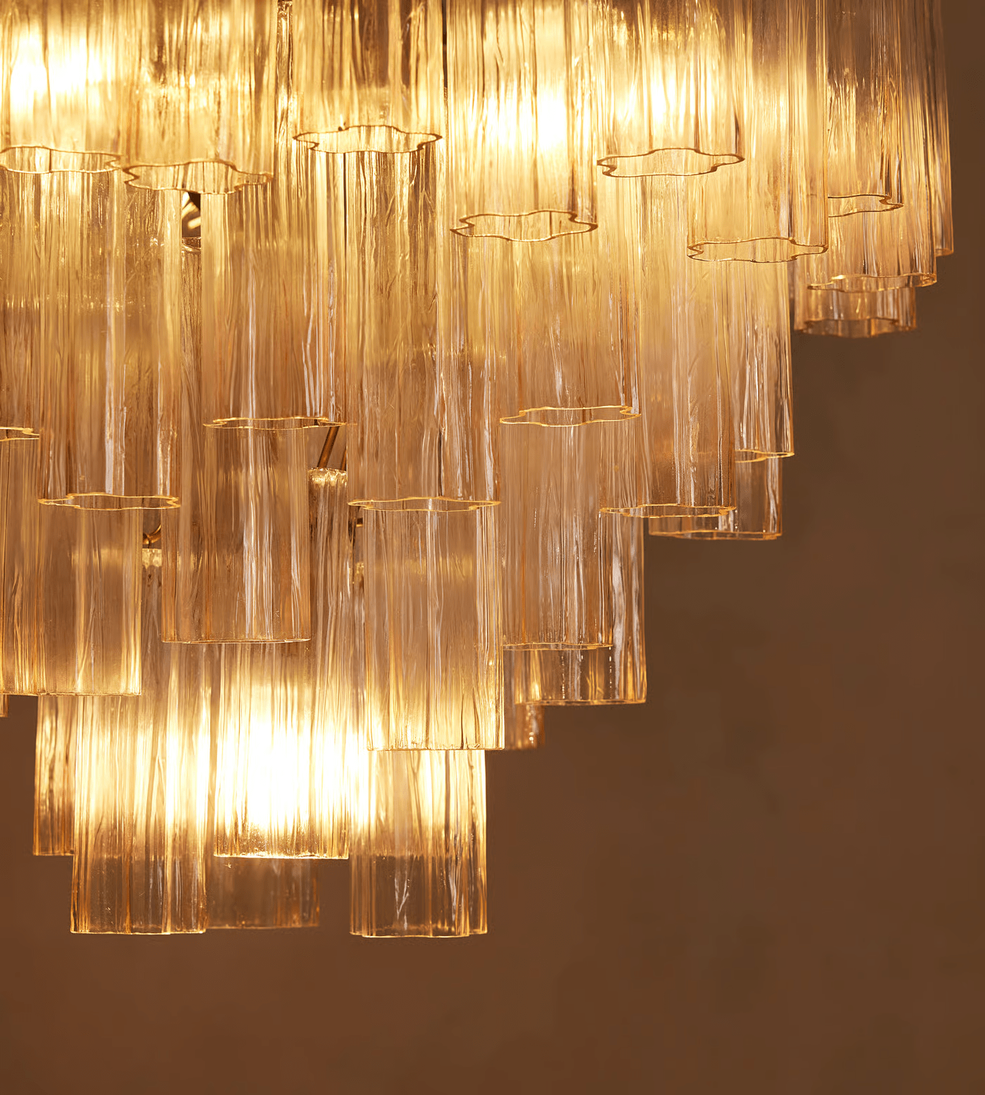 Chiara Chandelier — Pink Murano-Style Glass Ceiling Light for Dining Room