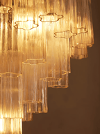 Chiara Chandelier — Pink Murano-Style Glass Ceiling Light for Dining Room