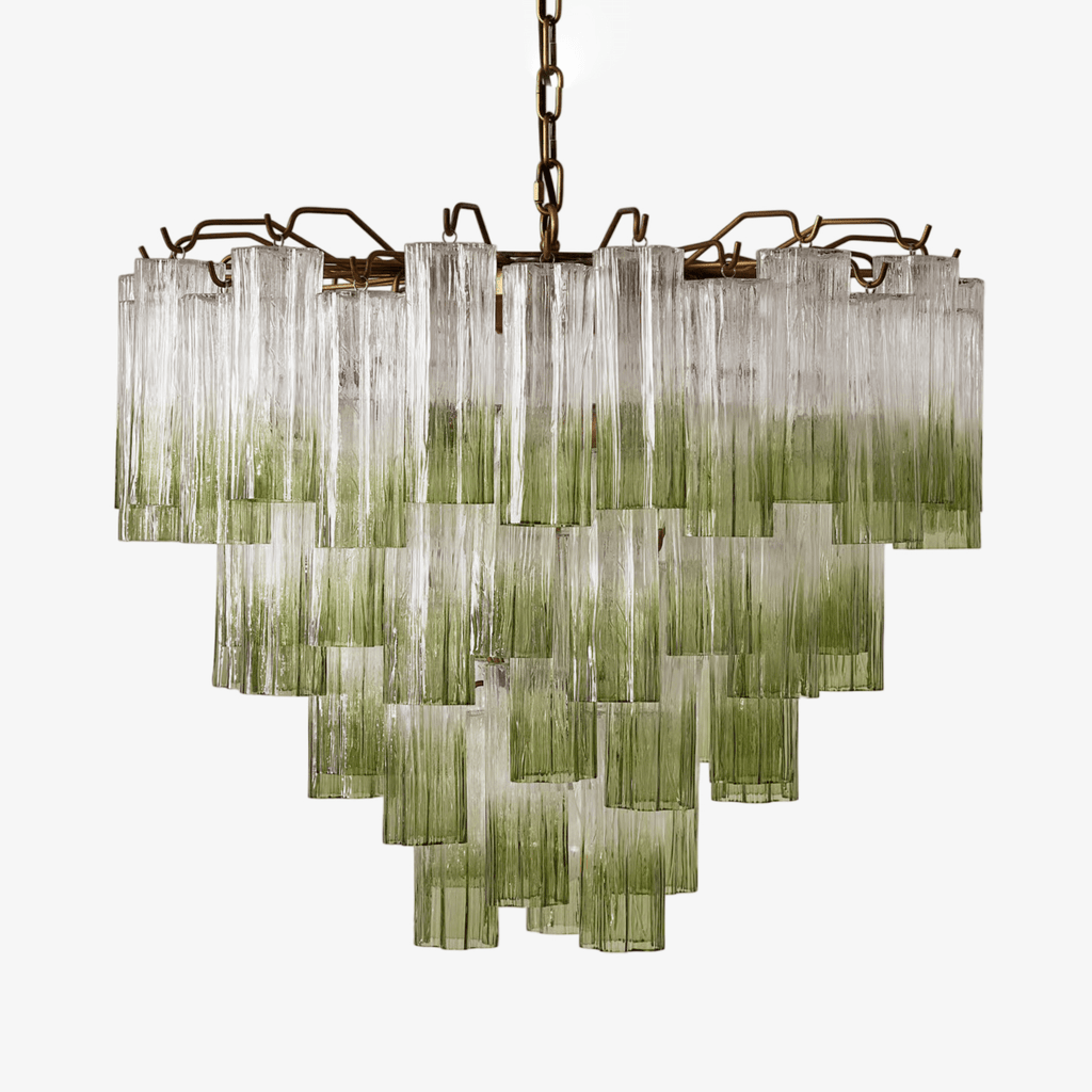 Chiara Chandelier — Pink Murano-Style Glass Ceiling Light for Dining Room