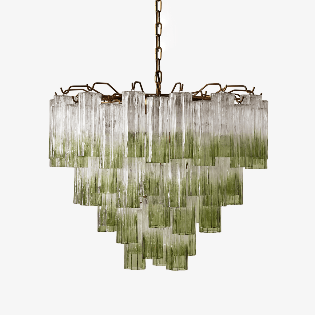 Chiara Chandelier — Pink Murano-Style Glass Ceiling Light for Dining Room