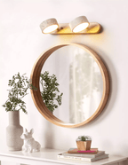 Travertine Duo Wall Light — Natural Stone & Wood Wall Sconce for Bedroom