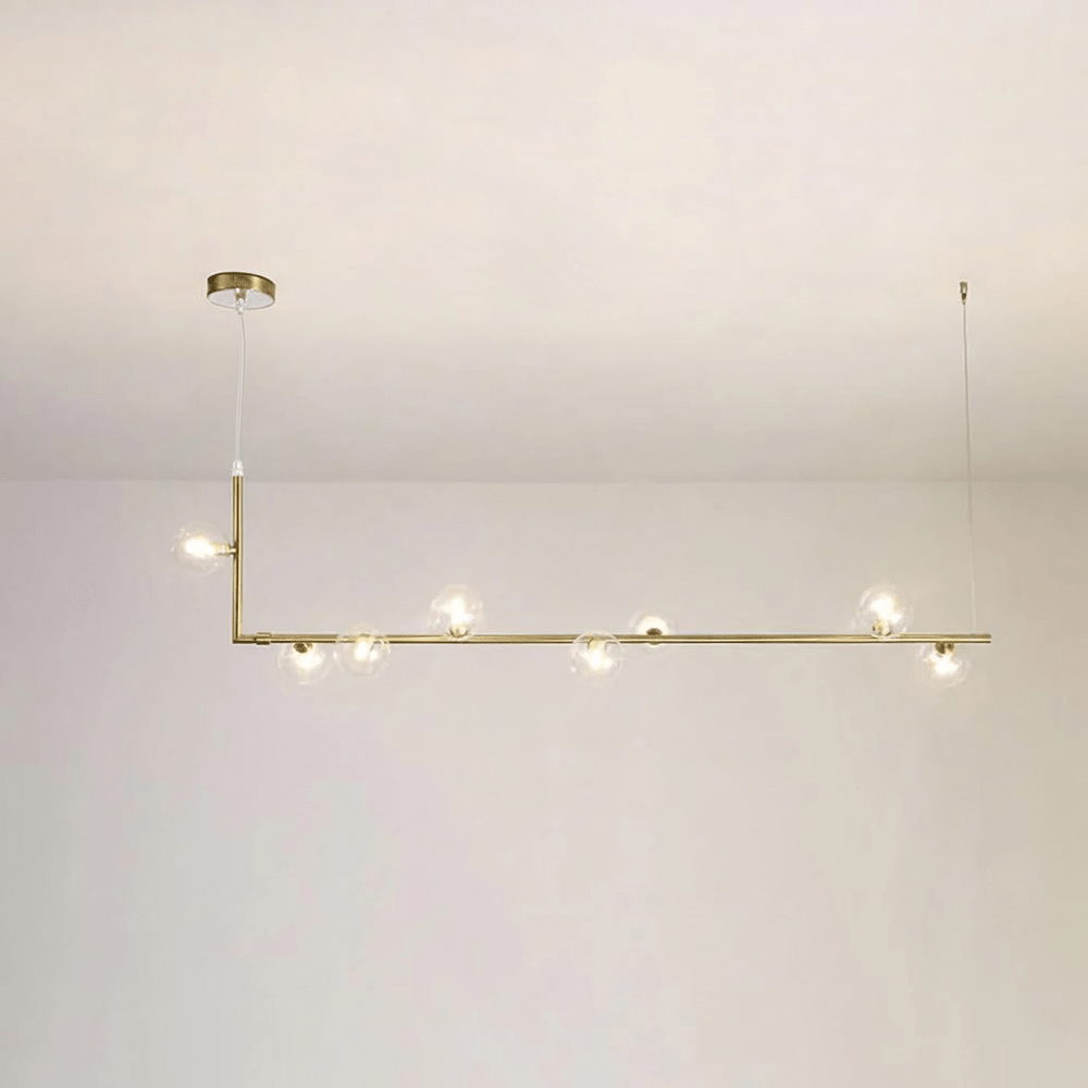 Air 73 Glass Sphere Pendant — Linear Glass Hanging Light for Kitchen Island