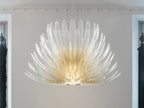 Aurelia Glass Petal Chandelier — Floral Glass Ceiling Light for Dining Room
