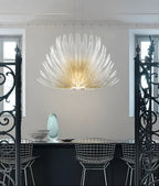 Aurelia Glass Petal Chandelier — Floral Glass Ceiling Light for Dining Room