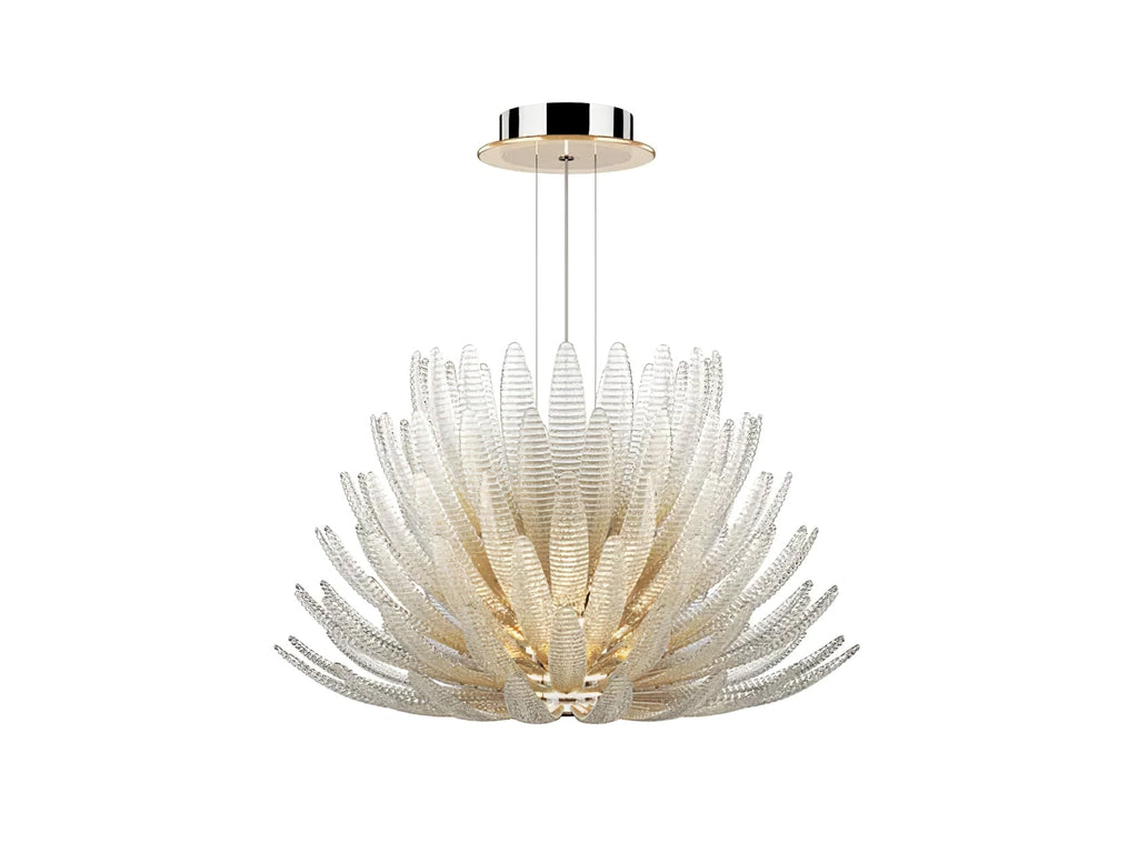Aurelia Glass Petal Chandelier — Floral Glass Ceiling Light for Dining Room