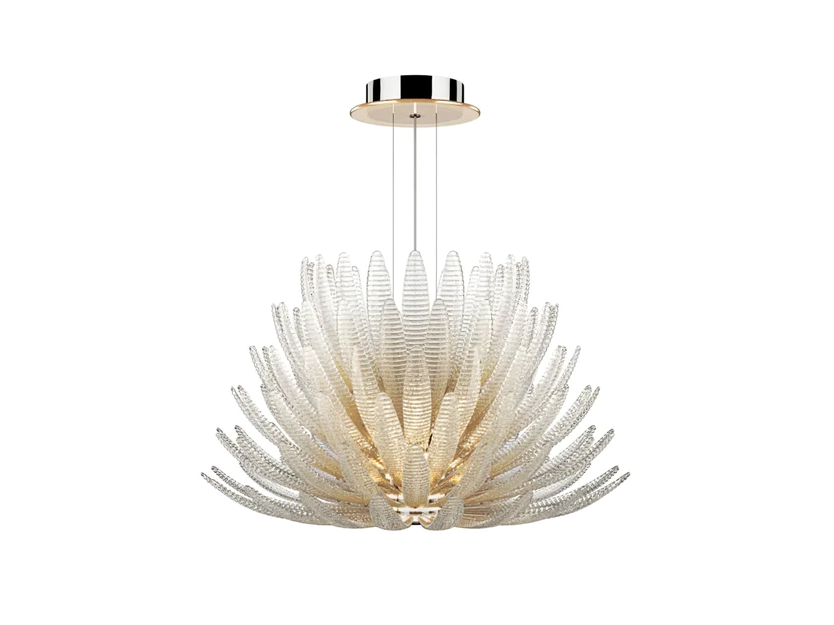 Aurelia Glass Petal Chandelier — Floral Glass Ceiling Light for Dining Room