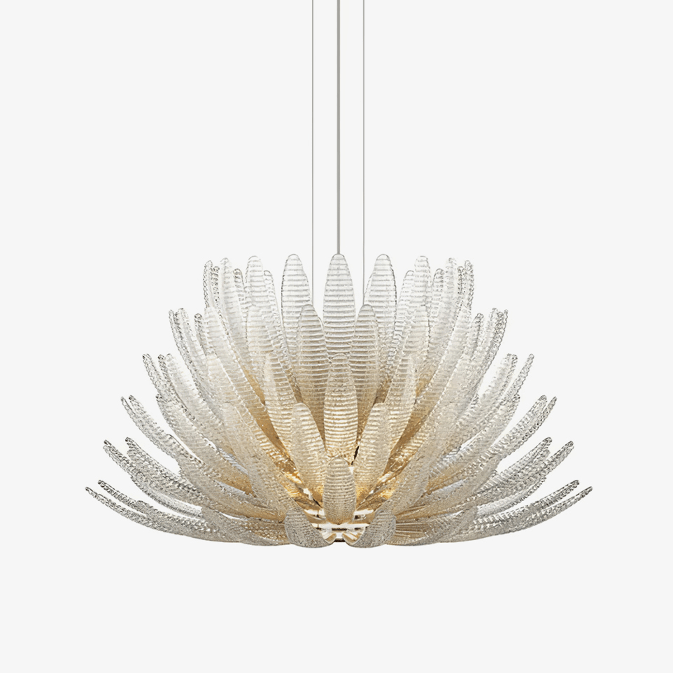 Aurelia Glass Petal Chandelier — Floral Glass Ceiling Light for Dining Room