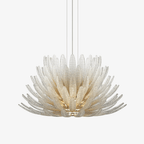 Aurelia Glass Petal Chandelier — Floral Glass Ceiling Light for Dining Room