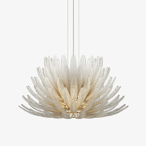 Aurelia Glass Petal Chandelier — Floral Glass Ceiling Light for Dining Room
