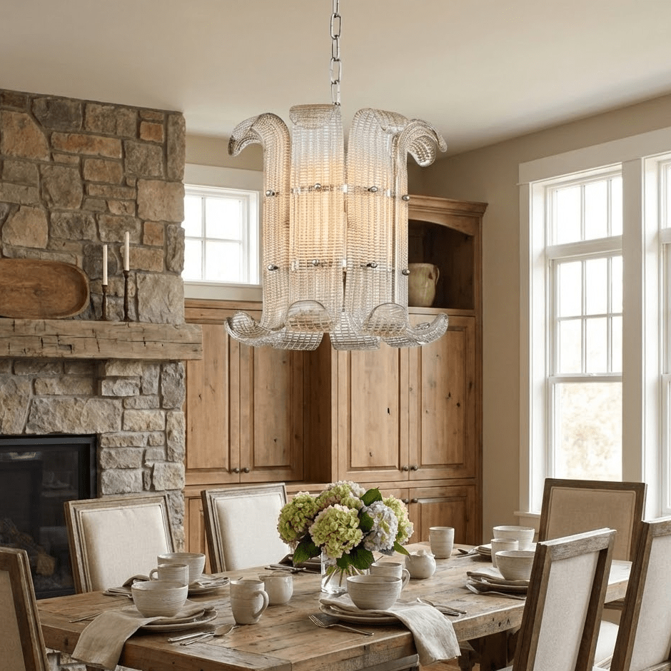 Brasher Small Chandelier — Compact Glass Bubble Ceiling Light for Bedroom