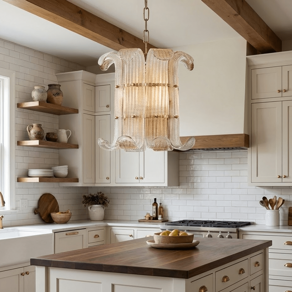 Brasher Small Chandelier — Compact Glass Bubble Ceiling Light for Bedroom