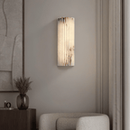 Alvia Alabaster Wall Light — Ribbed Stone Wall Sconce for Bedroom & Hallway