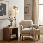 Pillar Alabaster Plug-in Wall Sconce — Plug-In Stone Wall Light for Bedroom