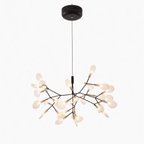 Black Firefly LED Chandelier — Branch Starburst Ceiling Light for Dining Room