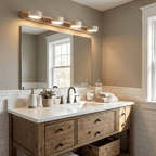 Travertine Duo Wall Light — Natural Stone & Wood Wall Sconce for Bedroom