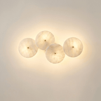 Cluster Alabaster Sconce — Molecular Stone Globe Wall Light for Bedroom