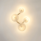 Cluster Alabaster Sconce — Molecular Stone Globe Wall Light for Bedroom