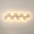 Cluster Alabaster Sconce — Molecular Stone Globe Wall Light for Bedroom