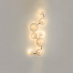 Cluster Alabaster Sconce — Molecular Stone Globe Wall Light for Bedroom