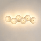 Cluster Alabaster Sconce — Molecular Stone Globe Wall Light for Bedroom