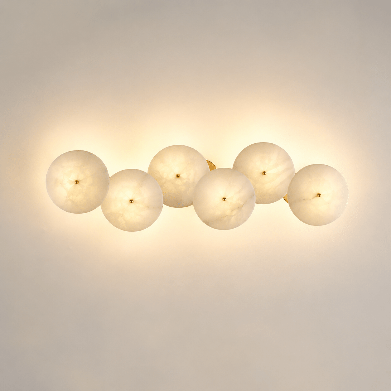 Cluster Alabaster Sconce — Molecular Stone Globe Wall Light for Bedroom