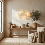 Cluster Alabaster Sconce — Molecular Stone Globe Wall Light for Bedroom