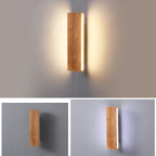 Solid Wood Strip LED Wall Sconce for Bedroom and Hallway
