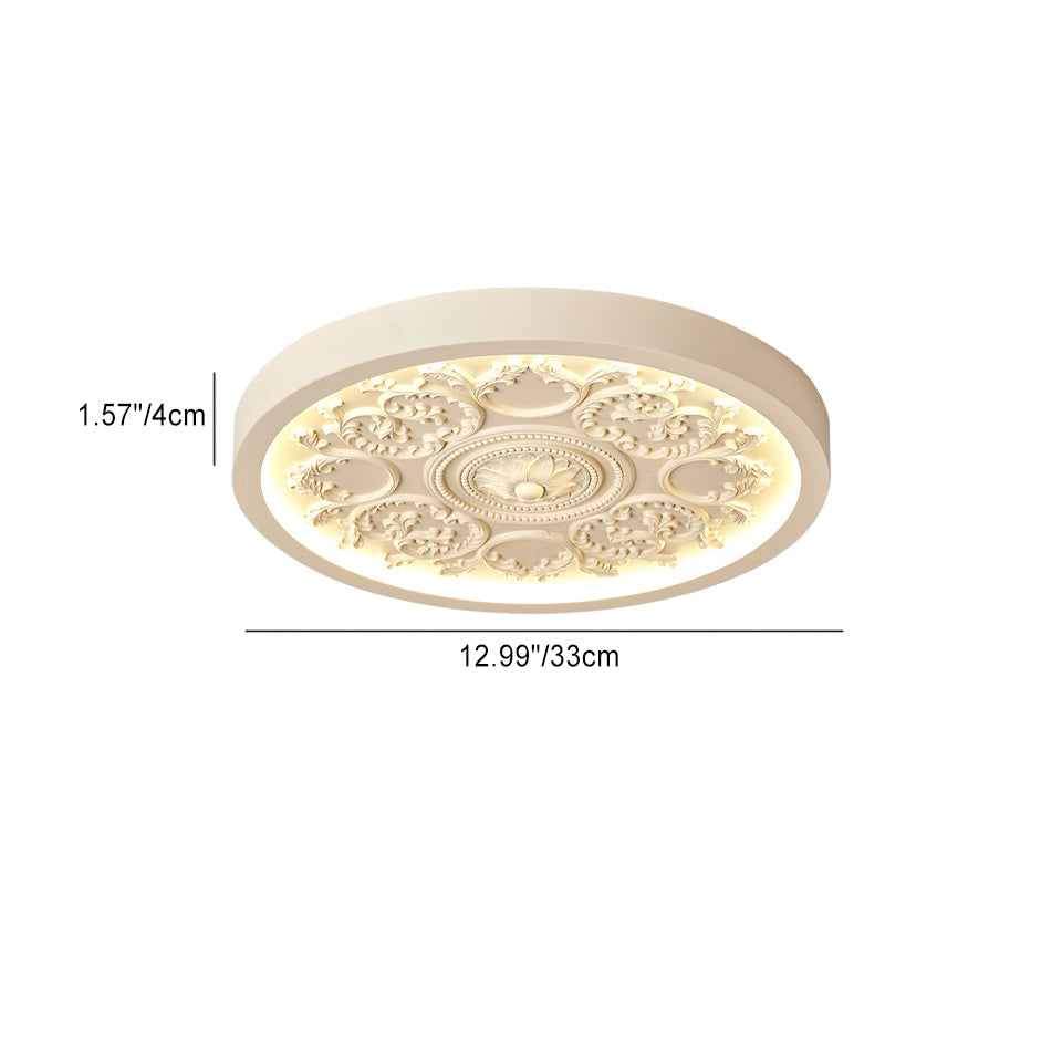 Carved LED Flush Mount Ceiling Light for Bedroom