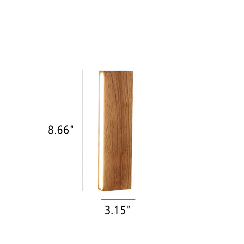 Solid Wood Strip LED Wall Sconce for Bedroom and Hallway
