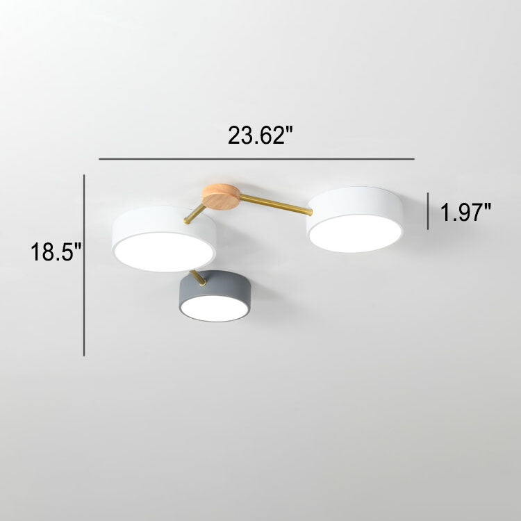 Scandinavian Wood LED Flush Mount Ceiling Light