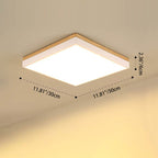Wood Rectangle LED Flush Mount Ceiling Light for Living Room