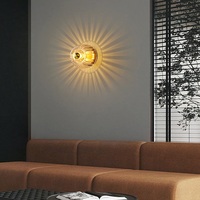 Glass Sun Flush Mount Ceiling Light and Wall Sconce