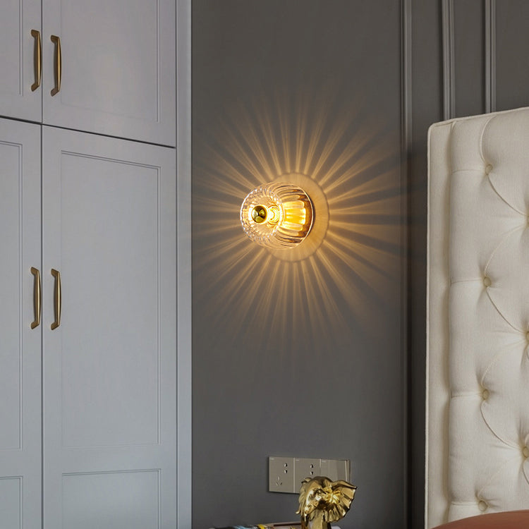 Glass Sun Flush Mount Ceiling Light and Wall Sconce