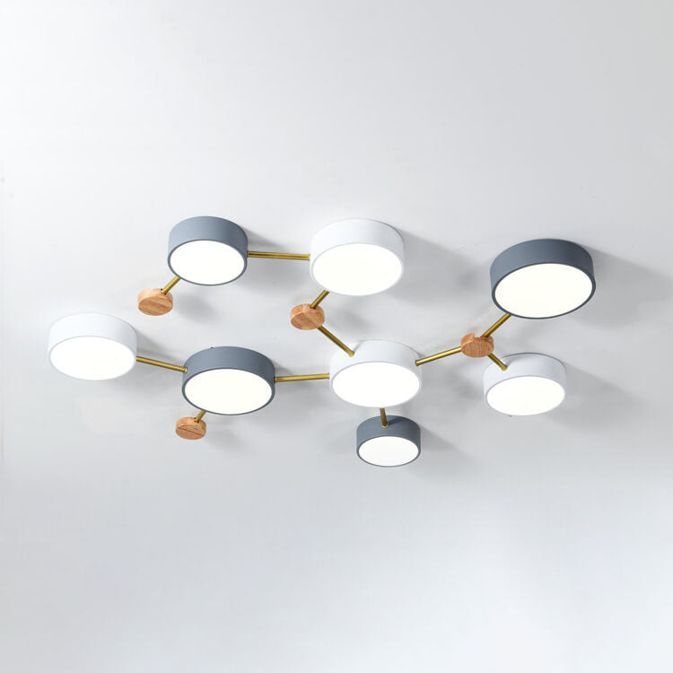 Scandinavian Wood LED Flush Mount Ceiling Light
