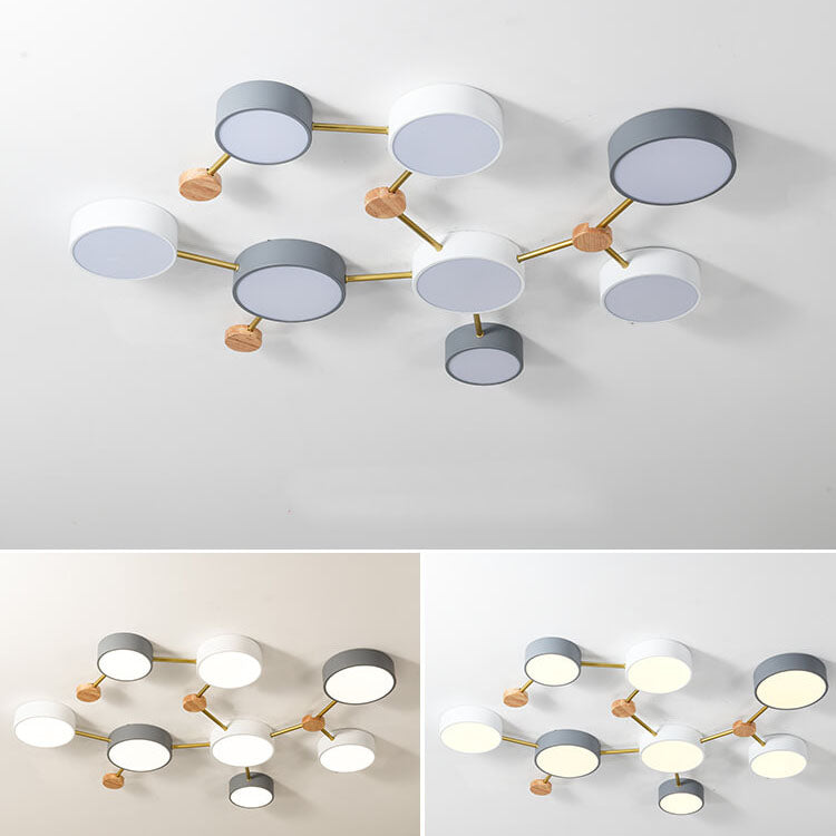 Scandinavian Wood LED Flush Mount Ceiling Light