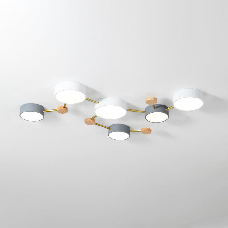 Scandinavian Wood LED Flush Mount Ceiling Light