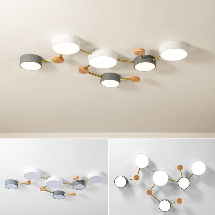 Scandinavian Wood LED Flush Mount Ceiling Light