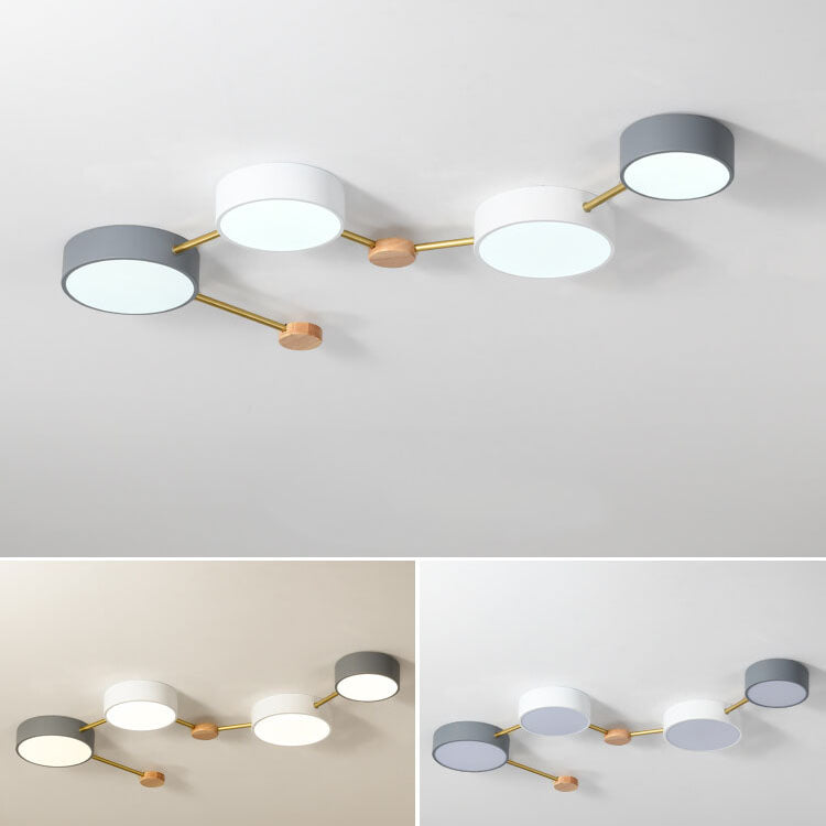 Scandinavian Wood LED Flush Mount Ceiling Light