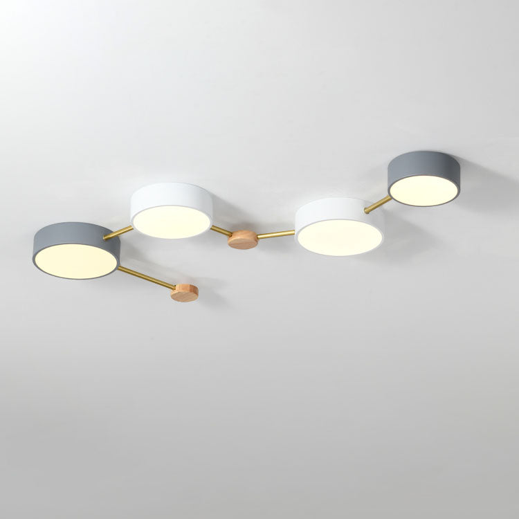 Scandinavian Wood LED Flush Mount Ceiling Light