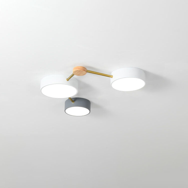 Scandinavian Wood LED Flush Mount Ceiling Light