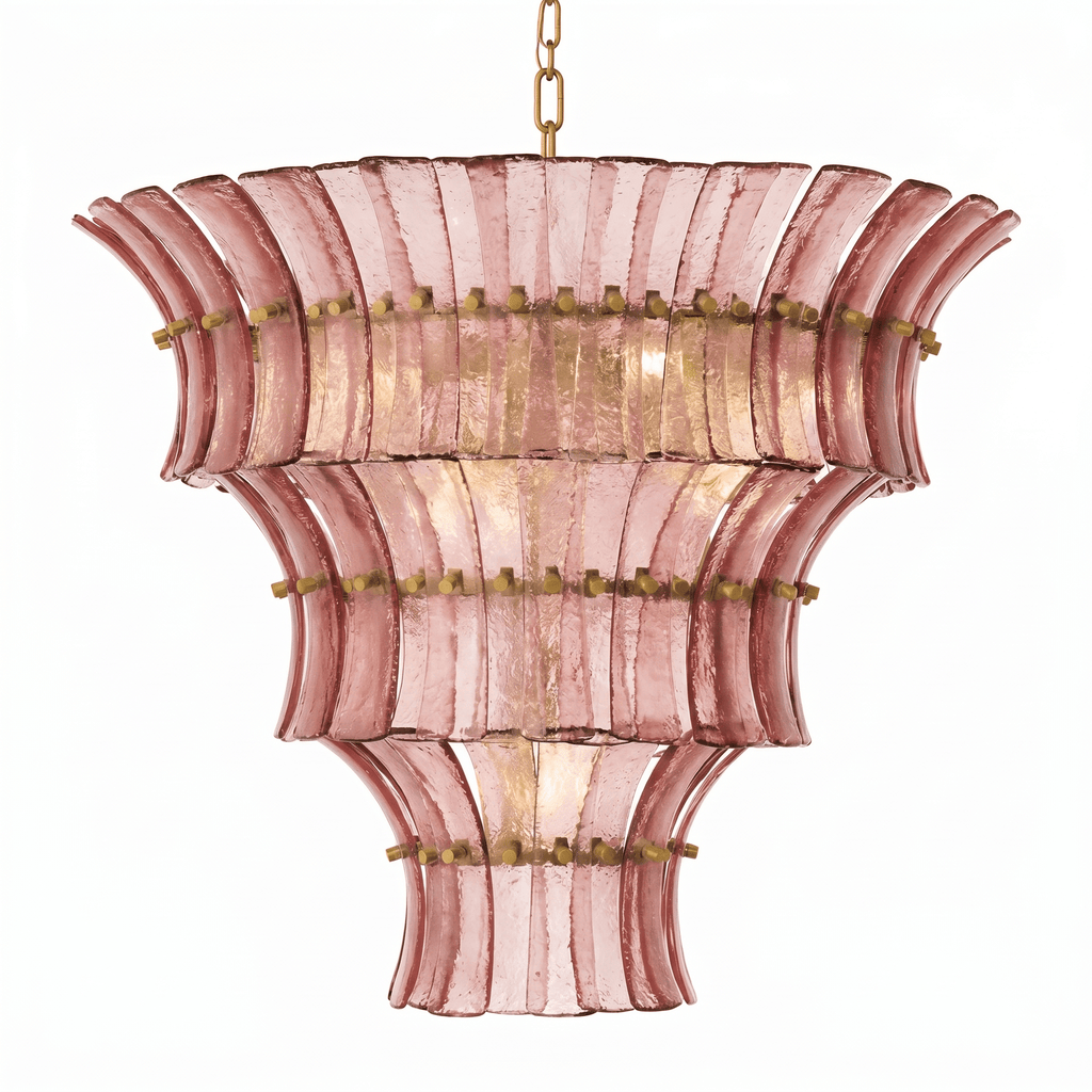 Calyra Tiered Glass Chandelier — Multi-Tier Glass Ceiling Light for Stairwell